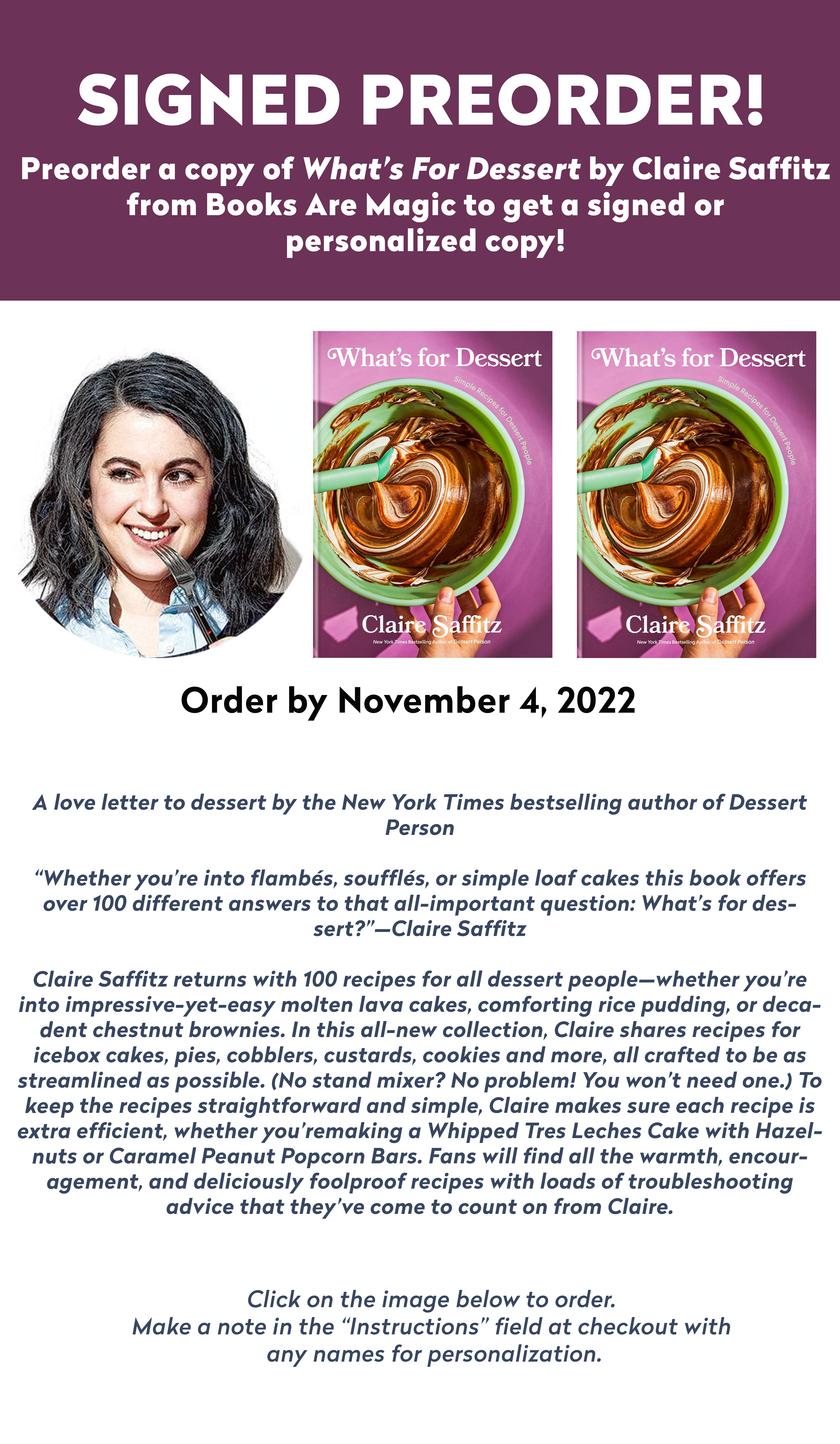 Books Are Magic [Smith St] | Preorders Claire Saffitz What S For Dessert